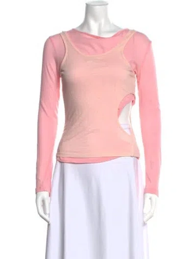 Pre-owned Gimaguas Crew Neck Long Sleeve Top W/ Tags In Pink