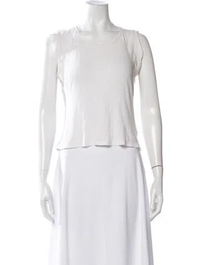 Pre-owned Gimaguas Crew Neck Short Sleeve Top In White
