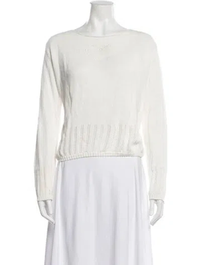 Pre-owned Gimaguas Crew Neck Sweater In White