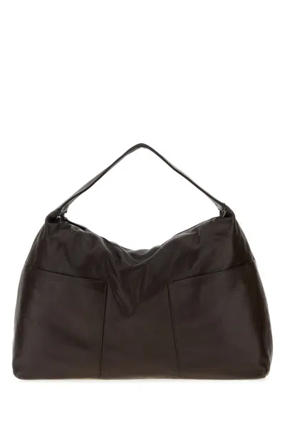 Gimaguas Dark Brown Leather Maxi Sacco Shoulder Bag