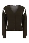 Gimaguas Wool Cardigan With V-neckline And Cut-out Shoulders In Black