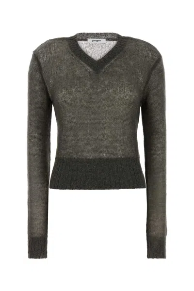 Gimaguas Dark Grey Nylon Blend Mum Sweater In Green