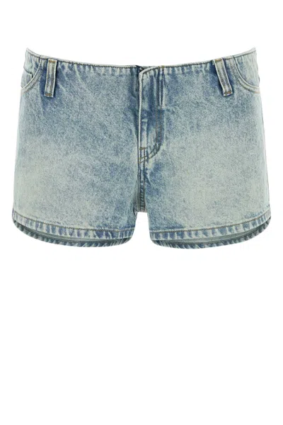 Gimaguas Denim Shorts Back Pockets Belt Loops In Blue