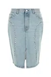 Gimaguas Luna Stud-embellished Denim Skirt In Blue