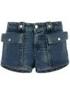 Gimaguas Denim Stretch Micro Shorts In Blue