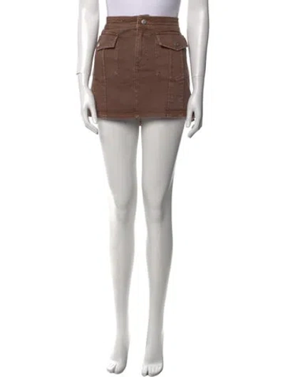 Pre-owned Gimaguas Distressed Accents Mini Skirt In Neutral