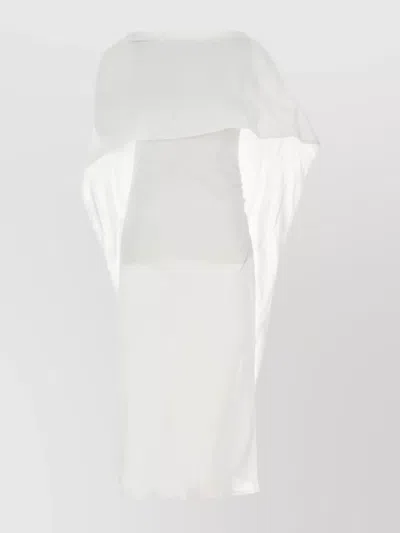 Gimaguas Draped Detail Midi Dress With Asymmetric Design In White