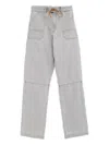Gimaguas Drawstring Pocket Jeans In Gray
