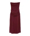 Gimaguas Fortuna Strapless Gathered Midi Dress In Purple