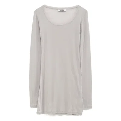 Gimaguas Bahmon Scoop-neck Long-sleeve Mini Dress In Neutral