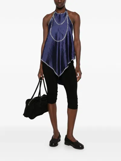Gimaguas Embellished Halterneck Top In Blue