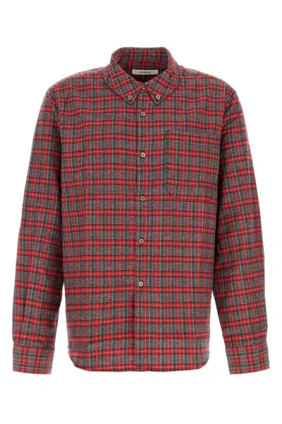 Gimaguas Embroidered Mini Check Flannel Shirt For Men In Multi