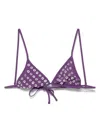 Gimaguas Triangle Cup Bikini Top Featuring Eyelet Embellishments In Purple