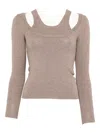 Gimaguas Étoile Double-layer Sweater In Brown