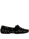 Gimaguas Eyelet-embellished Car Loafers In Black