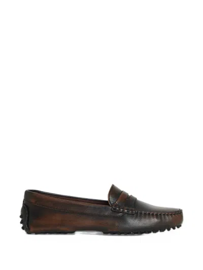 Gimaguas Faded-finish Loafers In Brown
