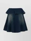 Gimaguas Flared Layered Denim Mini Skirt In Blue