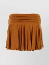 Gimaguas Caramel Stretch Polyester Mini Skirt In Brown