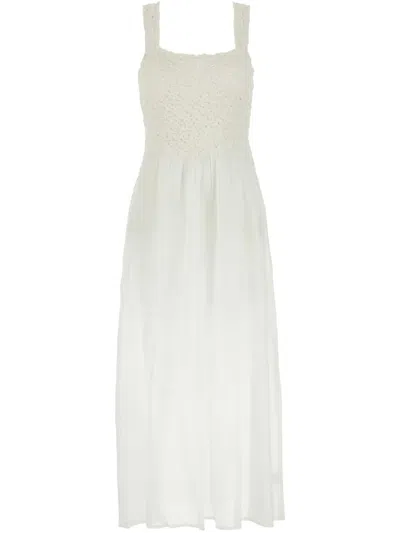 Gimaguas White Cotton Fole Dress