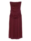 Gimaguas Fortuna Strapless Gathered Midi Dress In Red