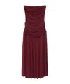 Gimaguas Fortuna Strapless Gathered Midi Dress In Brown
