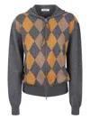 Gimaguas Fran Argyle Hoodie In Gray