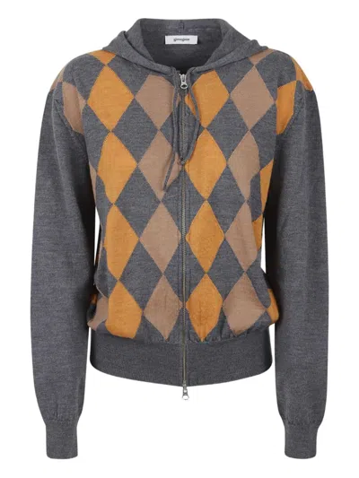 Gimaguas Fran Argyle Hoodie In Gray