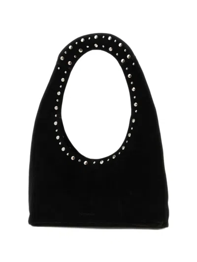 Gimaguas Franca Stud-embellished Suede Shoulder Bag In Black