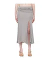 Gimaguas Ruched Asymmetric Midi Skirt In Grey