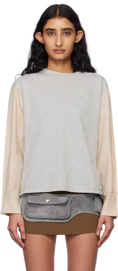 Gimaguas Gray & Beige Riviera Top In Grey/brown