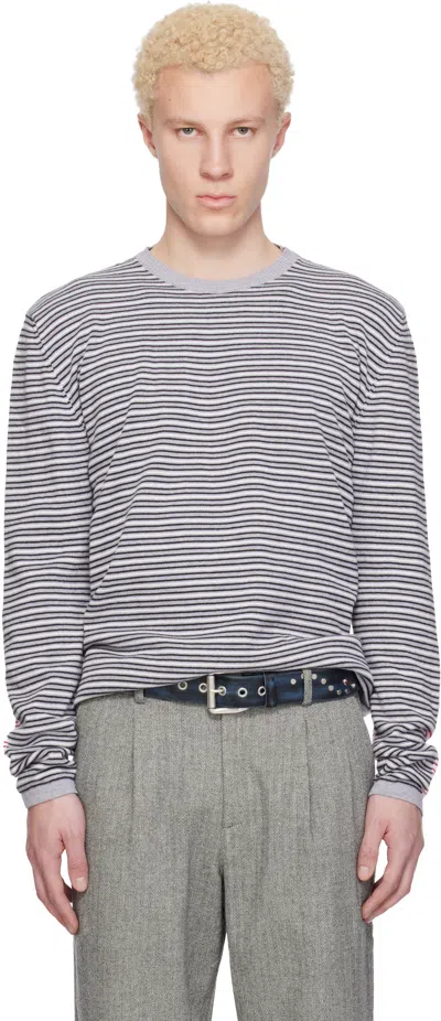 Gimaguas Gray & Red Pablo Stripes Sweater