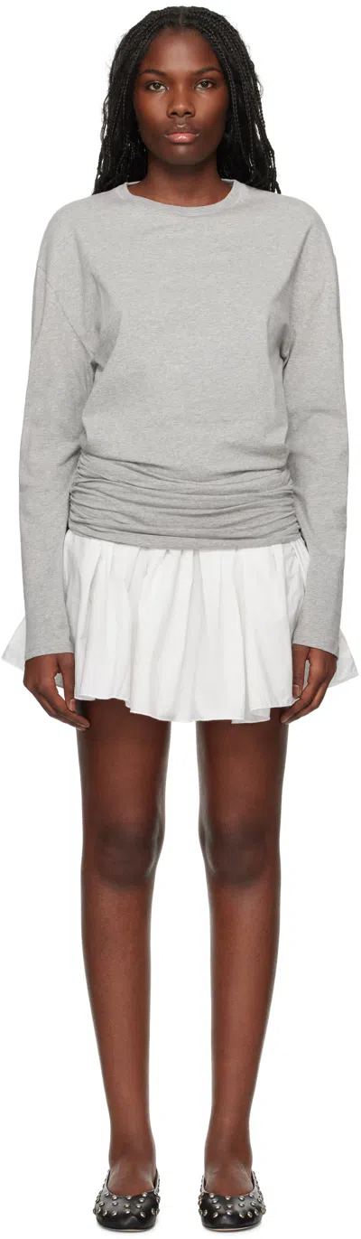 Gimaguas Gray & White Chico Minidress In Grey/white