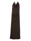 Gimaguas Sleeveless Maxi Dress Halter Neckline In Brown