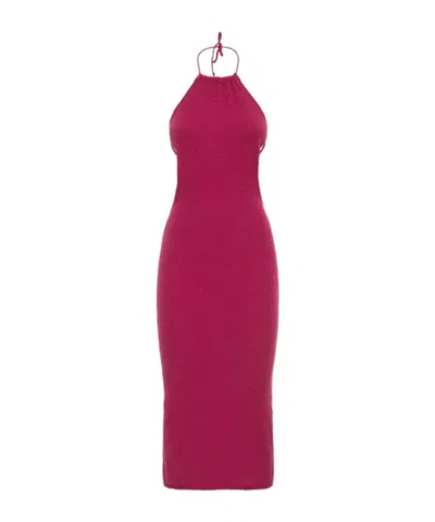 Gimaguas Halter-neck Knit Dress In Pink
