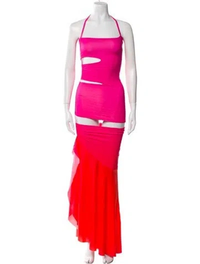 Pre-owned Gimaguas Halterneck Long Dress W/ Tags In Pink