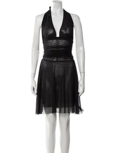 Pre-owned Gimaguas Halterneck Mini Dress In Black