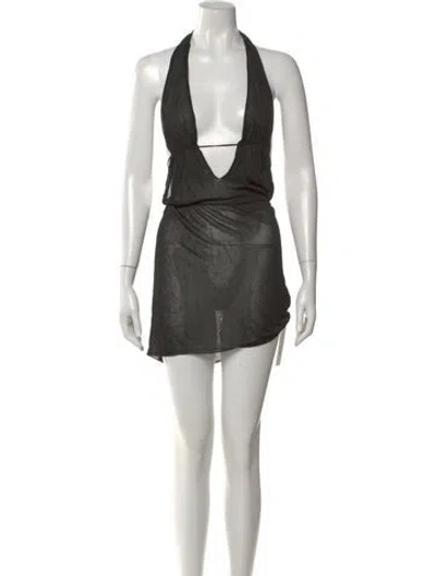 Pre-owned Gimaguas Halterneck Mini Dress In Gray