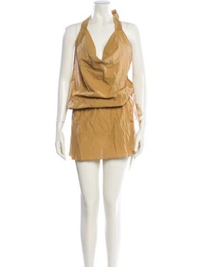 Pre-owned Gimaguas Halterneck Mini Dress W/ Tags In Neutral