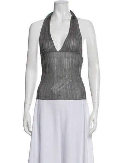 Pre-owned Gimaguas Halterneck Sleeveless Top In Green