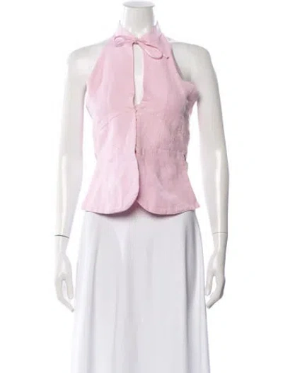 Pre-owned Gimaguas Halterneck Sleeveless Top In Pink