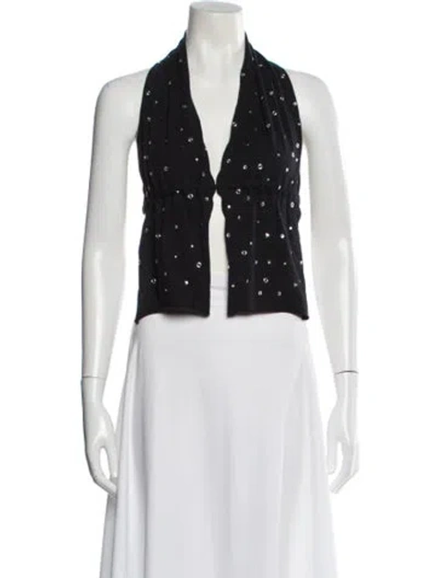 Pre-owned Gimaguas Halterneck Sleeveless Top In White