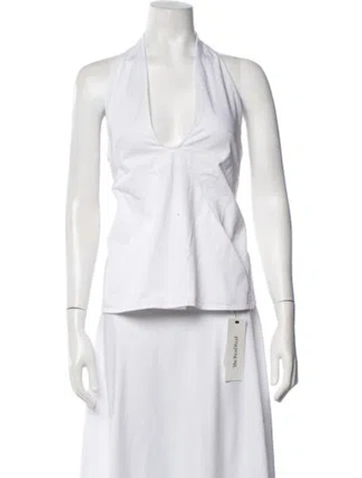 Pre-owned Gimaguas Halterneck Sleeveless Top In White
