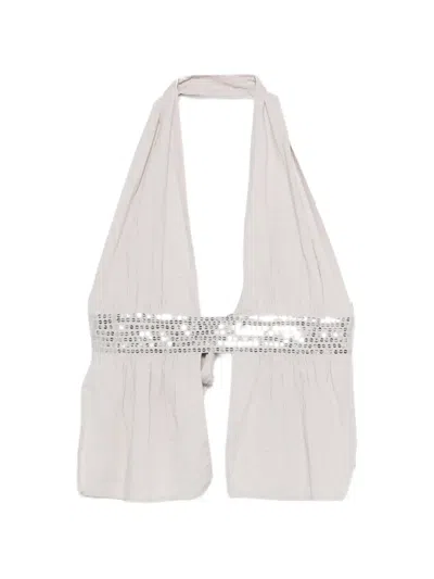 Gimaguas Infinito Sequin Halterneck Top In Gray