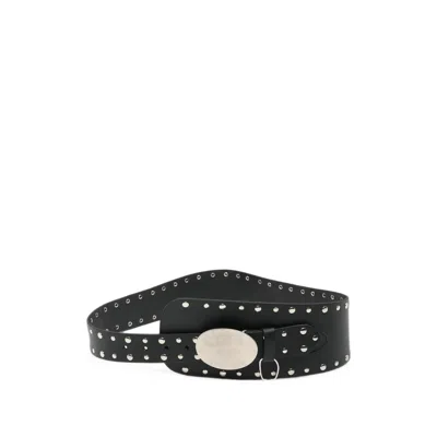 Gimaguas Iris Stud-embellished Leather Belt In Black