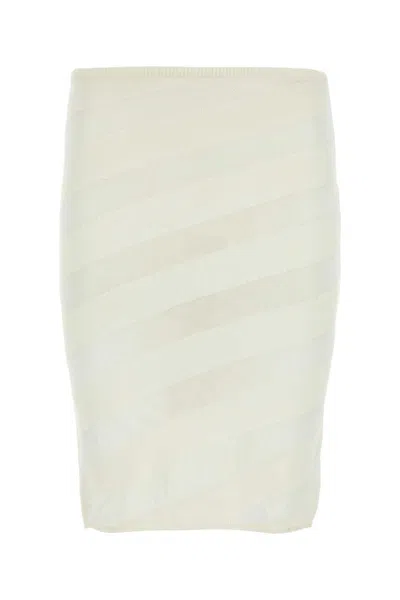 GIMAGUAS IVORY VISCOSE BLEND SKIRT