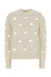 Gimaguas Ivory Wool Blend Dots Sweater In Neutral