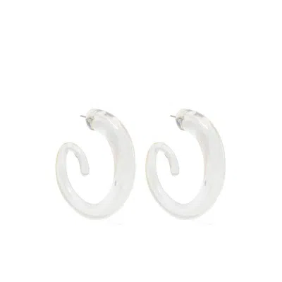 Gimaguas Logo-sculpted Hoop Earrings In White