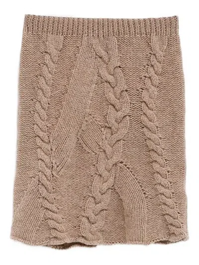 Gimaguas Julita Cable-knit Mini Skirt In Nude