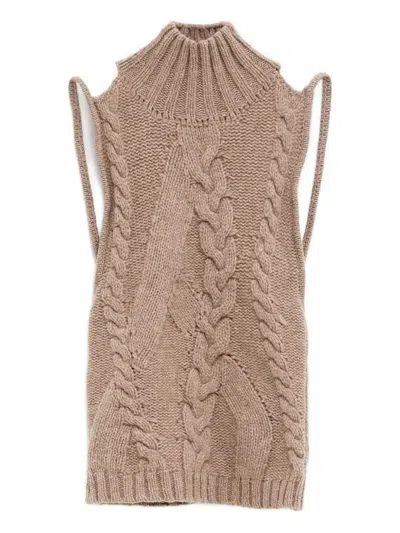 Gimaguas Julita Cable-knit Top In Neutral
