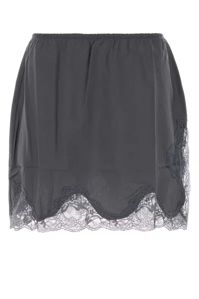 Gimaguas Katalin Cotton Poplin Midi Skirt In Gray